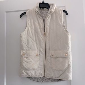 Reversible Cream Sherpa Vest